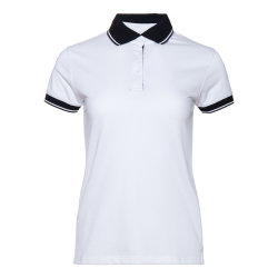 Рубашка поло женская STAN с контрастными деталями хлопок/полиэстер 185, 04CW, белый