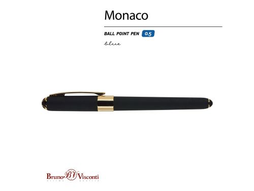 Ручка пластиковая шариковая Monaco, 0,5мм, синие чернила, черный