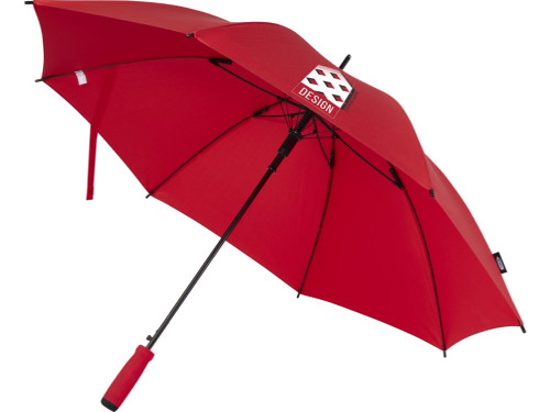 Зонт трость 23 Niel из переработанного ПЭТ-пластика, полуавтомат - Красный