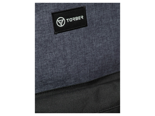 Рюкзак TORBER GRAFFI, серый с карманом черного цвета, полиэстер меланж, 42 х 29 x 19 см