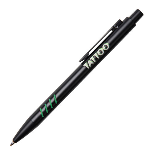 Ручка шариковая с грип-вставками TATTOO (черный, зеленый)