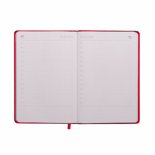 Ежедневник недатированный Duncan, формат А5,  в линейку (красный)