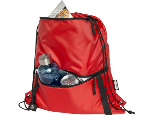 Изолированная сумка со шнурком Adventure объемом 9 л из переработанных материалов, соответствующих стандарту GRS, красный
