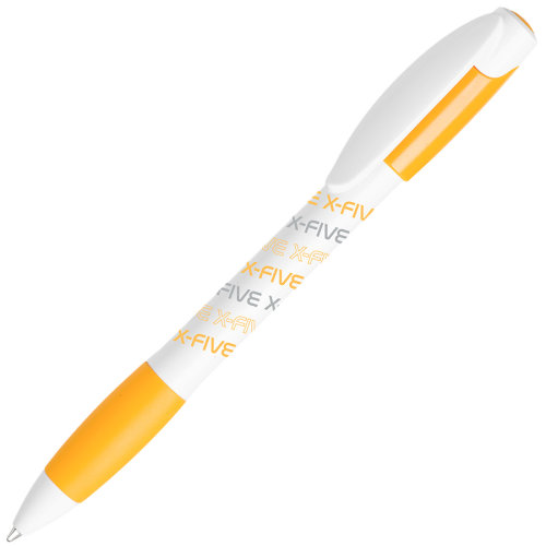 Ручка шариковая с грипом X-5 (белый, желтый)