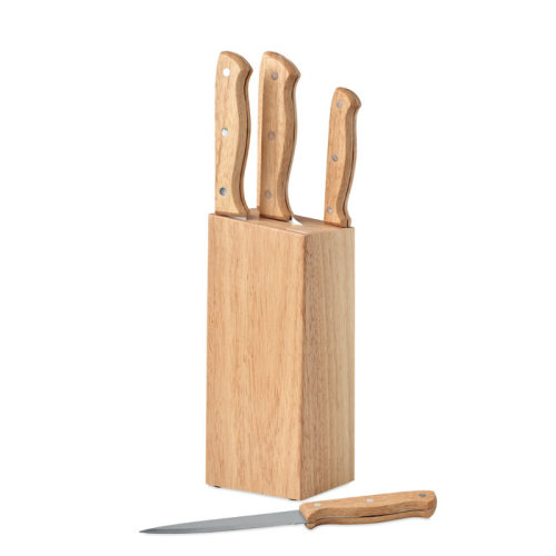 Набор ножей с подставкой (древесный)