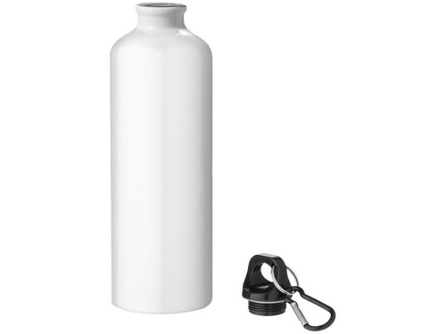 Алюминиевая бутылка для воды Oregon объемом 770 мл с карабином - Белый