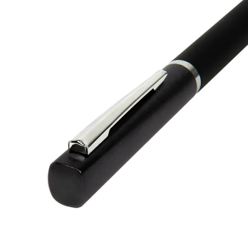 Ручка шариковая M1, пластик, металл, покрытие soft touch (черный)