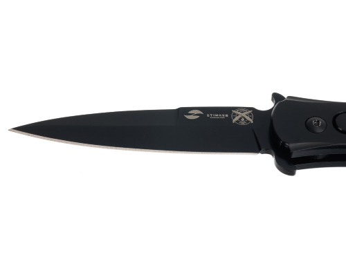 Нож складной Stinger, 118 мм, (черный), материал рукояти: нержавеющая сталь, карбон