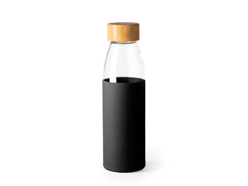 Бутылка стеклянная NAGAMI в силиконовом чехле, 540 мл, прозрачный/черный