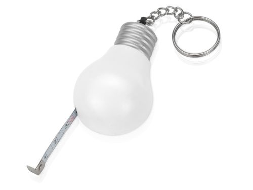 Брелок-рулетка для ключей Лампочка, белый/серебристый