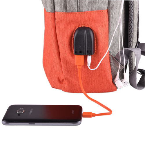 Рюкзак "Beam", серый/оранжевый, 44х30х10 см, ткань верха: 100% полиамид, подкладка: 100% полиэстер (оранжевый, серый)