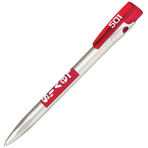 Ручка шариковая KIKI SAT (красный, серебристый)