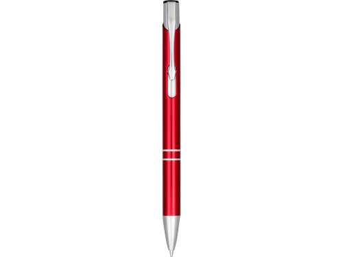 Кнопочная шариковая ручка Moneta из анодированного алюминия, черные чернила, красный