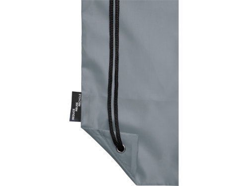 Рюкзак со шнурком Oriole из переработанного ПЭТ, серый