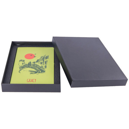 Коробка подарочная для ежедневника с ложементом, размер 13  х 21 см (черный)