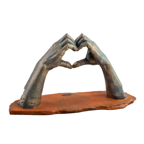 Скульптура "Люблю", коричневый