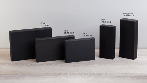 Подарочная коробка без ложемента (крышка-дно, 20 х 2,7 х 12,2 см), черный