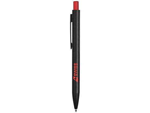 Ручка металлическая шариковая Blaze с цветным зеркальным слоем, черный/красный