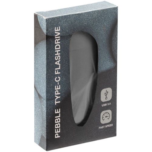 Флешка Pebble Type-C, USB 3.0, серая, 16 Гб