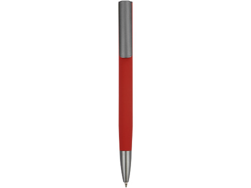 Ручка металлическая шариковая Insomnia софт-тач с зеркальным слоем, красная с серым