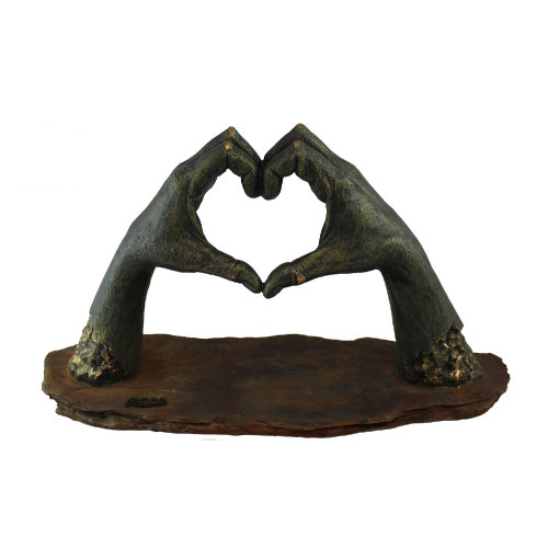 Скульптура "Люблю", коричневый