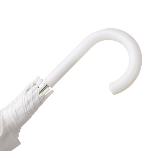 Зонт-трость с пластиковой ручкой, полуавтомат; белый; D=103 см; нейлон (белый)