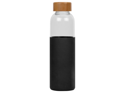 Бутылка для воды стеклянная Refine, в чехле, 550 мл, черный