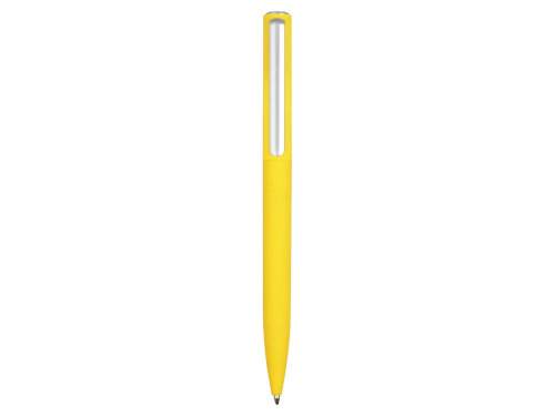 Ручка шариковая пластиковая Bon с покрытием soft touch, желтый