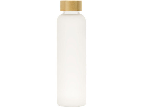Стеклянная бутылка с бамбуковой крышкой Foggy, 600мл, белый (Р)