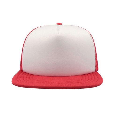 Бейсболка SNAP 90S, 5 клиньев, пластиковая застежка (белый, красный)