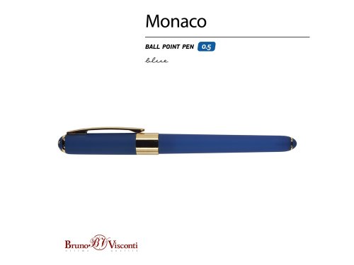 Ручка пластиковая шариковая Monaco, 0,5мм, синие чернила, темно-синий