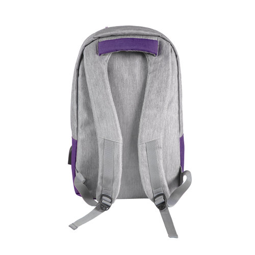 Рюкзак "Beam", серый/фиолетовый, 44х30х10 см, ткань верха: 100% полиамид, подкладка: 100% полиэстер (серый, фиолетовый)