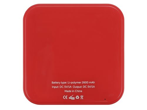 Портативное зарядное устройство (power bank) Квадрум, 2600 mAh, красный
