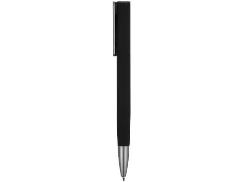 Ручка металлическая шариковая Insomnia софт-тач с зеркальным слоем, черная с серым