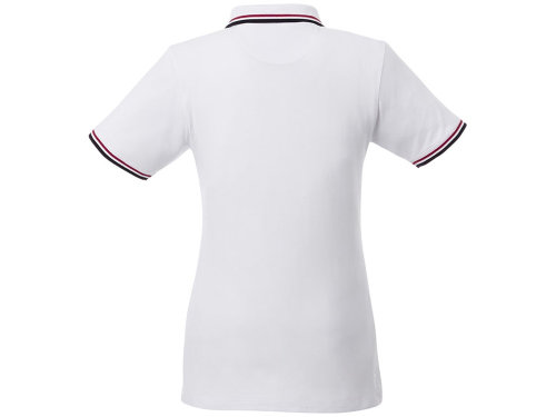Женская футболка поло Fairfield с коротким рукавом с проклейкой, белый/темно-синий/красный
