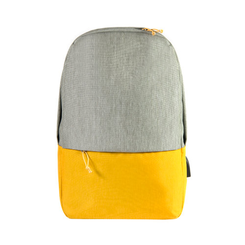 Рюкзак "Beam", серый/желтый, 44х30х10 см, ткань верха: 100% полиамид, подкладка: 100% полиэстер (серый, желтый)
