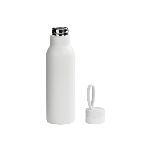 Бутылка для воды "Фитнес" 700 мл, покрытие пудра, белый