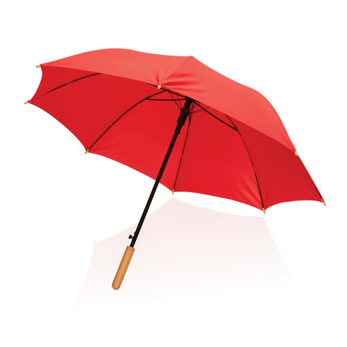 Автоматический зонт-трость с бамбуковой рукояткой Impact из RPET AWARE™, d103 см 
