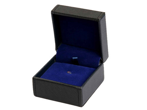 Кожаная подарочная упаковка  G01-BK. Черный цвет, с синим ложементом.
