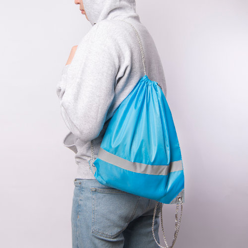Рюкзак мешок RAY со светоотражающей полосой (голубой)
