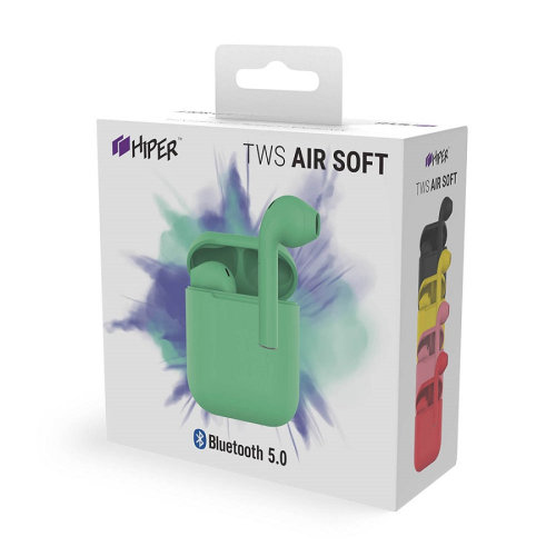 Наушники беспроводные с зарядным боксом TWS AIR SOFT, цвет мятный (мятный)