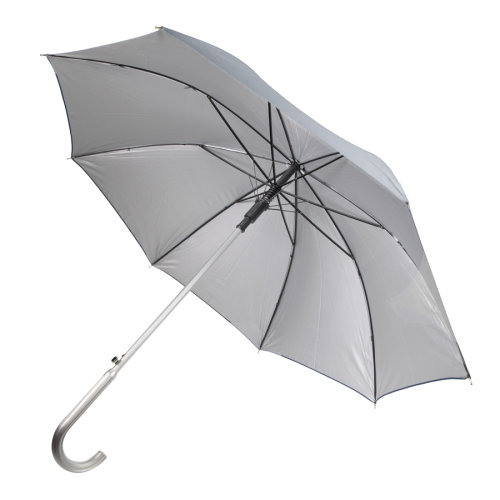 Зонт-трость SILVER, пластиковая ручка, полуавтомат (серый)
