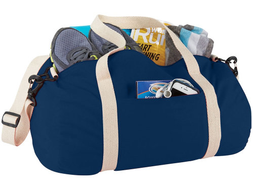 Хлопковая сумка Barrel Duffel, темно-синий/бежевый