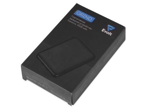 Портативное зарядное устройствоGrind, 5000 mAh, черный