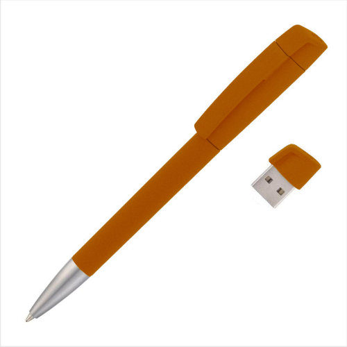 Ручка с флеш-картой USB 8GB «TURNUSsoftgrip M», оранжевый