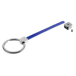 Элемент брелка-конструктора «Хлястик с кольцом и зажимом», синий