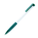 N13, ручка шариковая с грипом, пластик, белый, темно-зеленый (белый, зеленый)