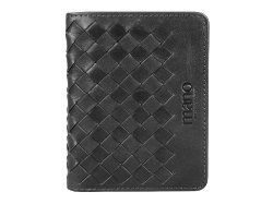 Портмоне для кредитных карт Mano Don Luca, натуральная кожа в черном цвете, 8,5 х 11 см