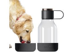 Бутылка для воды 2-в-1 Dog Bowl Bottle со съемной миской для питомцев, 1500 мл, черный