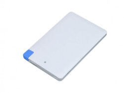 Универсальное зарядное устройство Credit _card1_power_bank  под нанесение логотипа  в виде кредитной карты, толщина всего 7,5 . 2500MAH. Синий